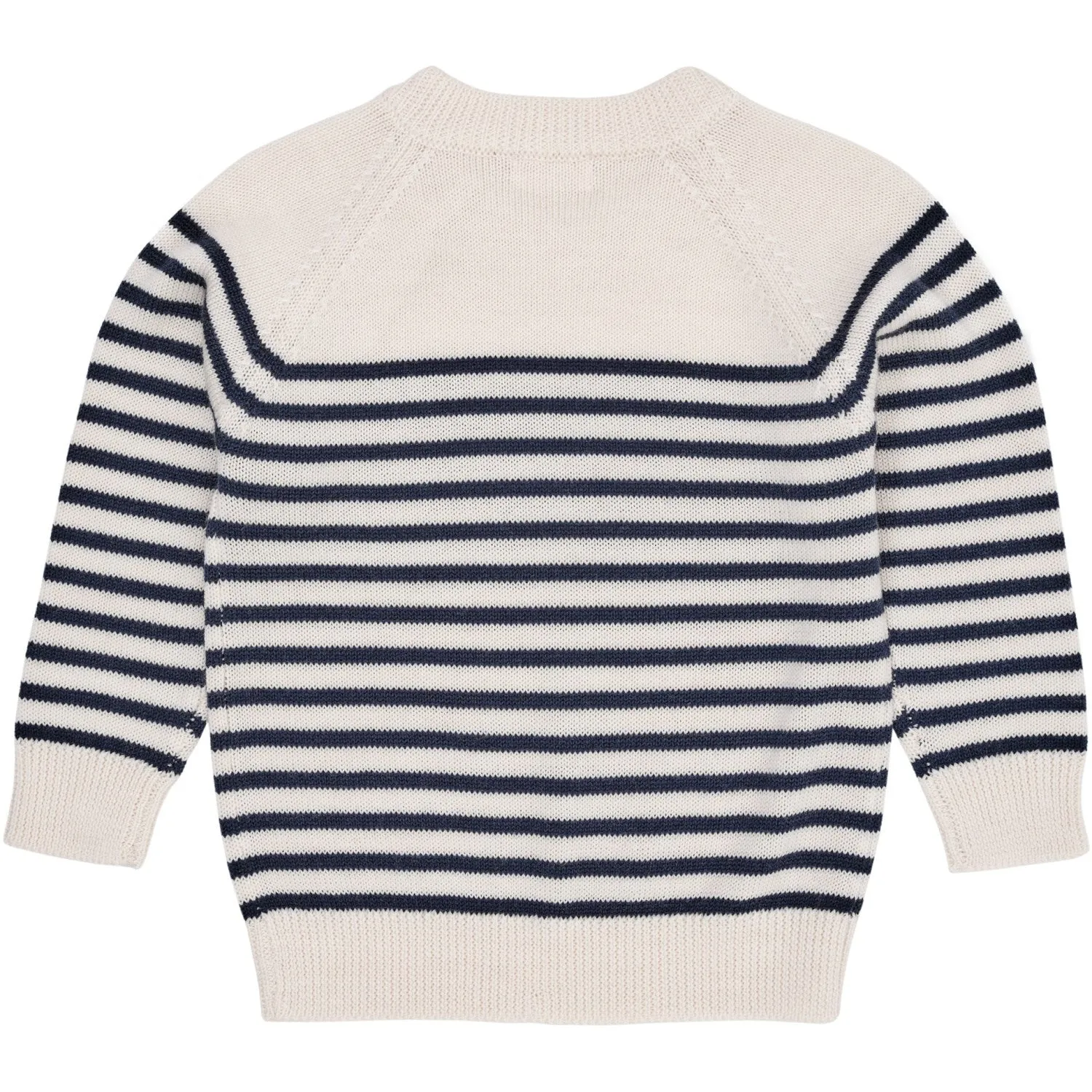 COPENHAGEN COLORS Cream/Navy Stripe Merino Classic Striped Pullover