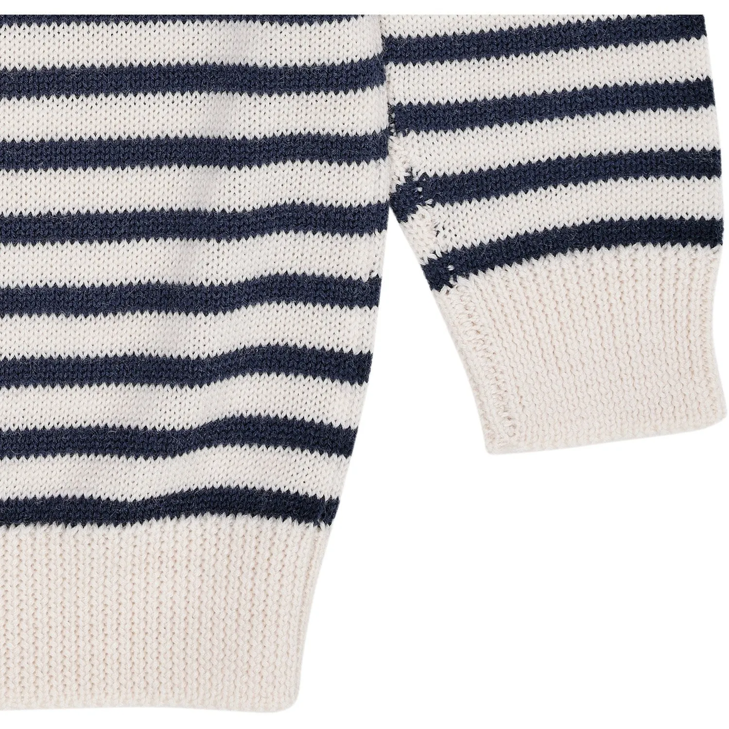 COPENHAGEN COLORS Cream/Navy Stripe Merino Classic Striped Pullover