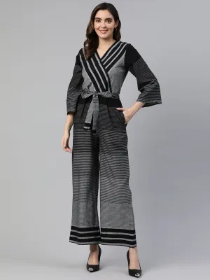 Cottinfab Striped Culotte Jumpsuit