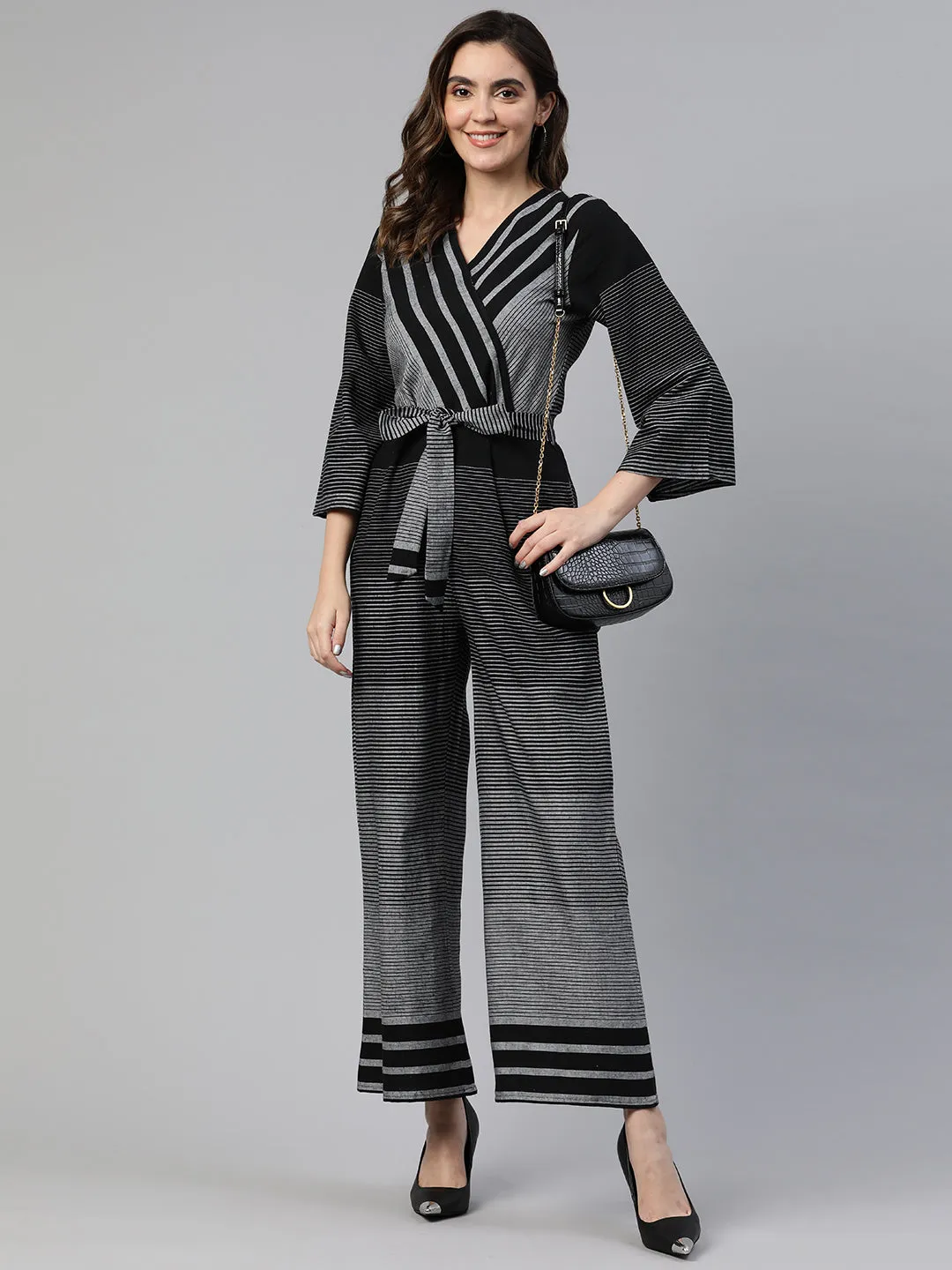 Cottinfab Striped Culotte Jumpsuit