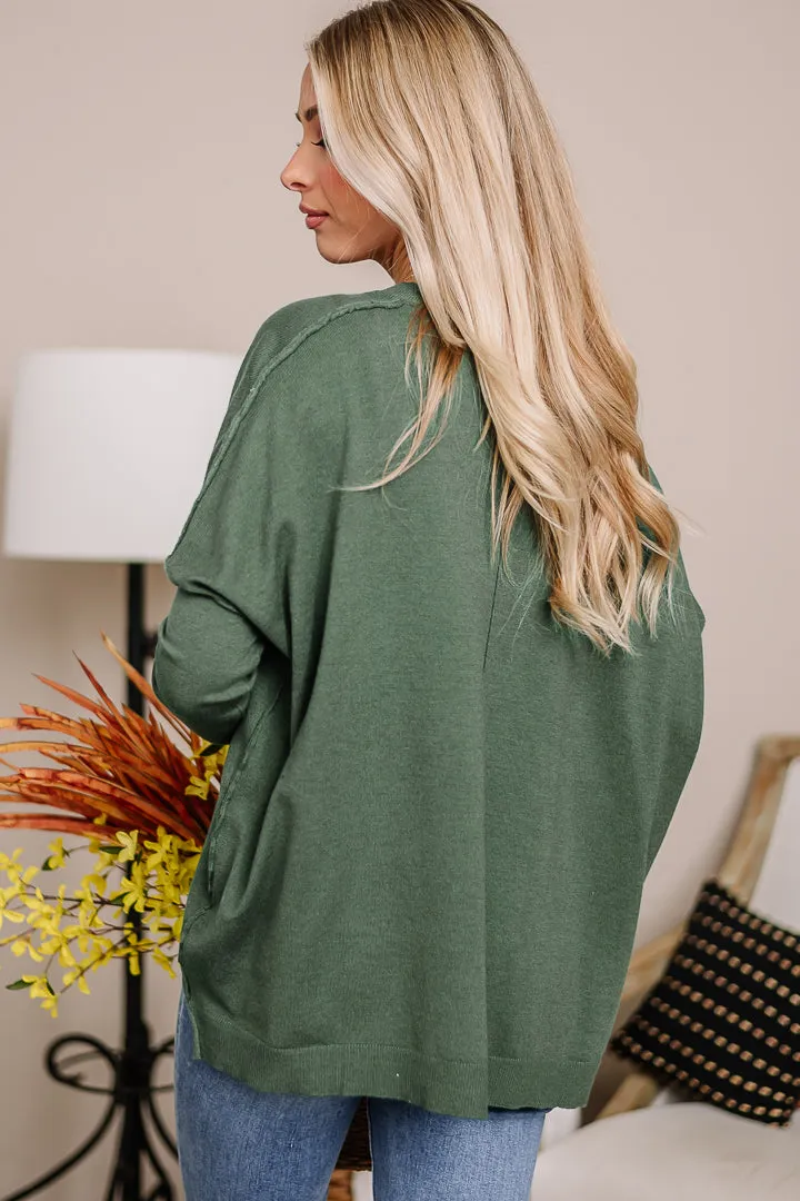 Cozied Up Sweater | Hunter Green