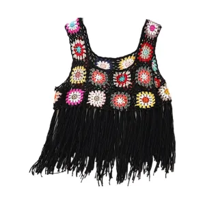 Crochet Fringed Crop Top