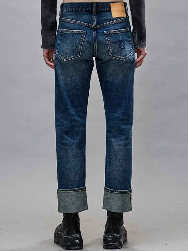 Cuffed Romeo Jean in Caslon Selvedge Blue