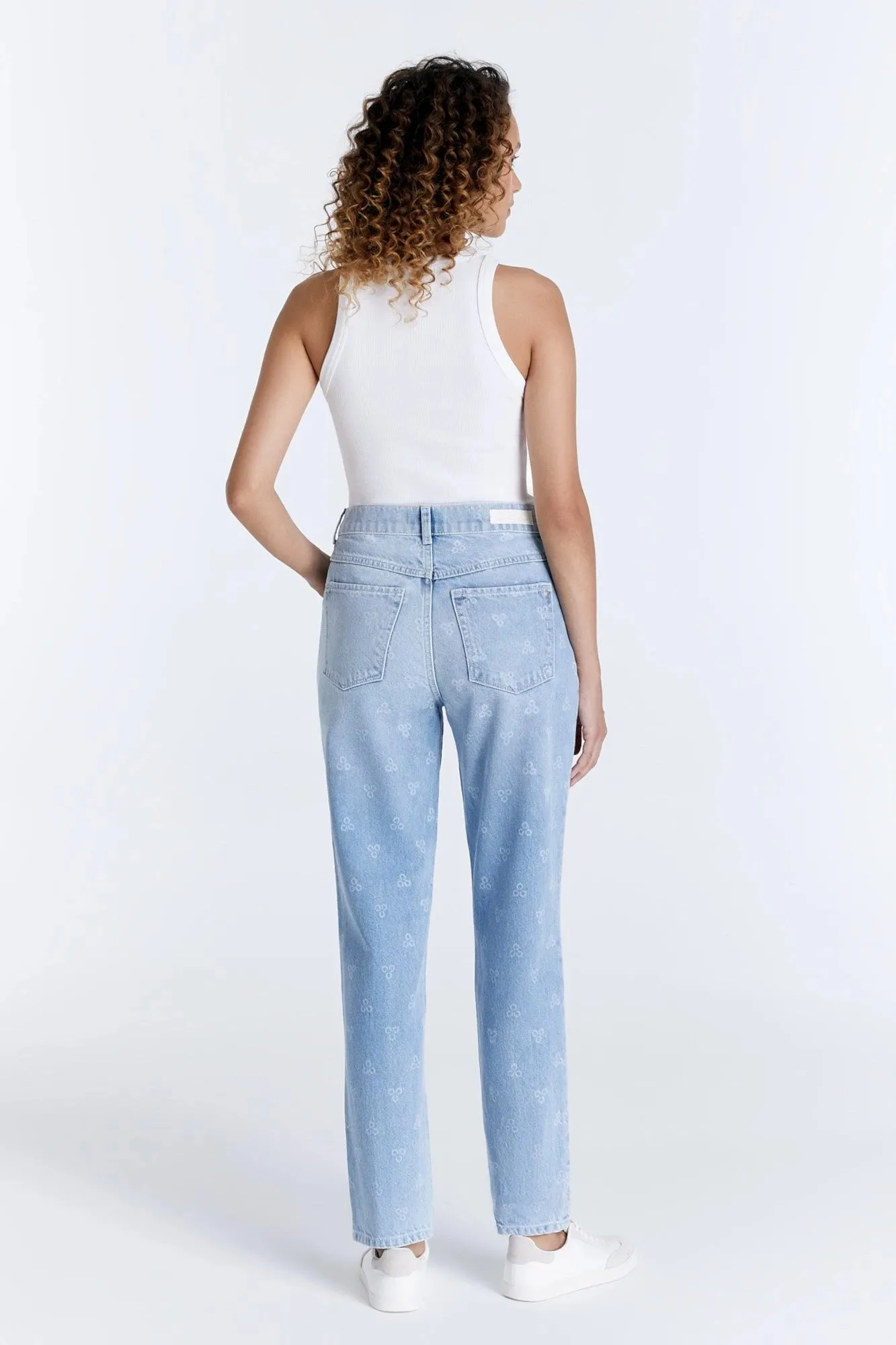 Daisy - Mom Jeans -Light Blue Print  - L30