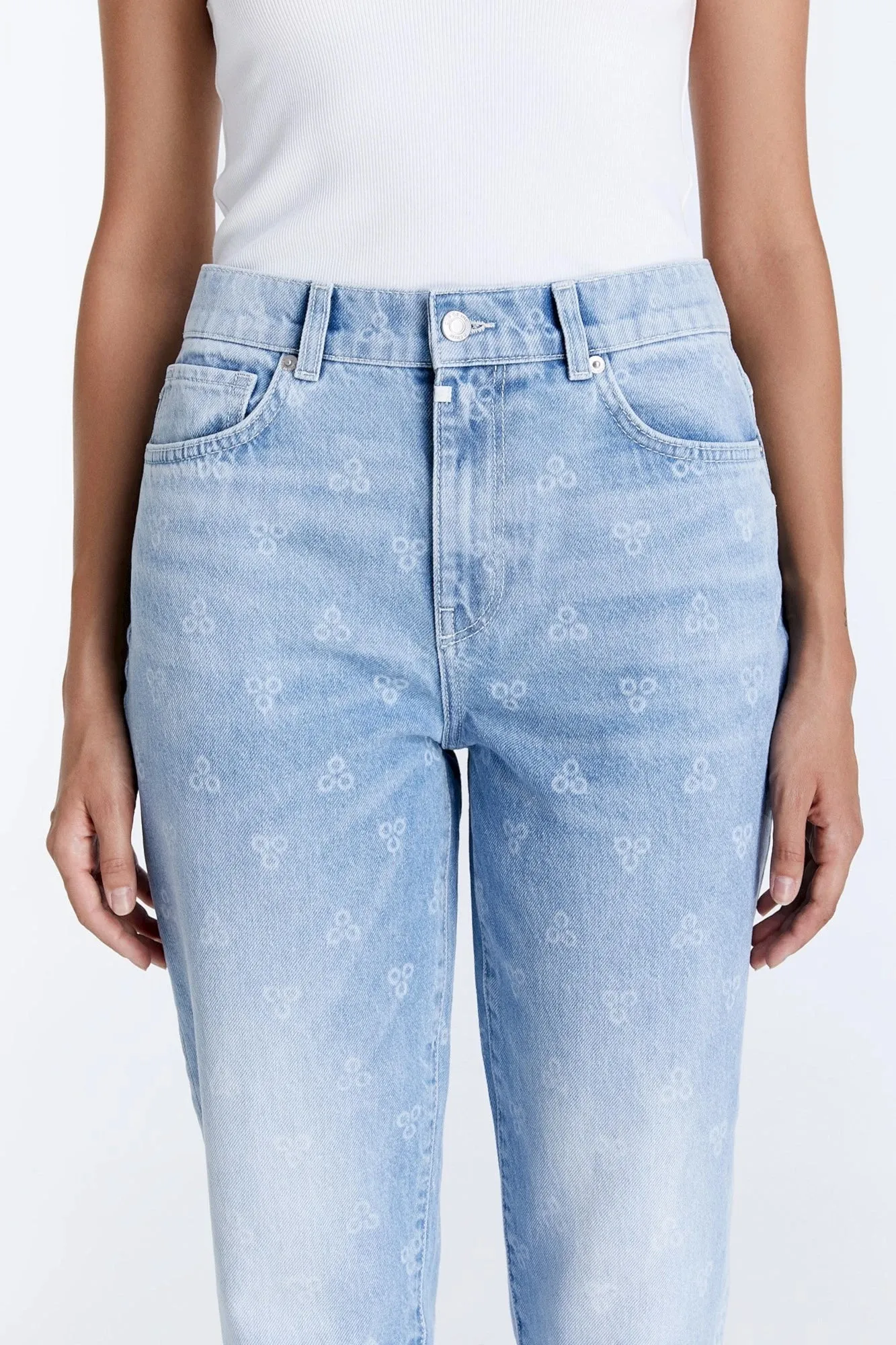 Daisy - Mom Jeans -Light Blue Print  - L30