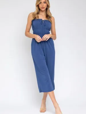 Dark Candy Drawstring Cropped Jumpsuit