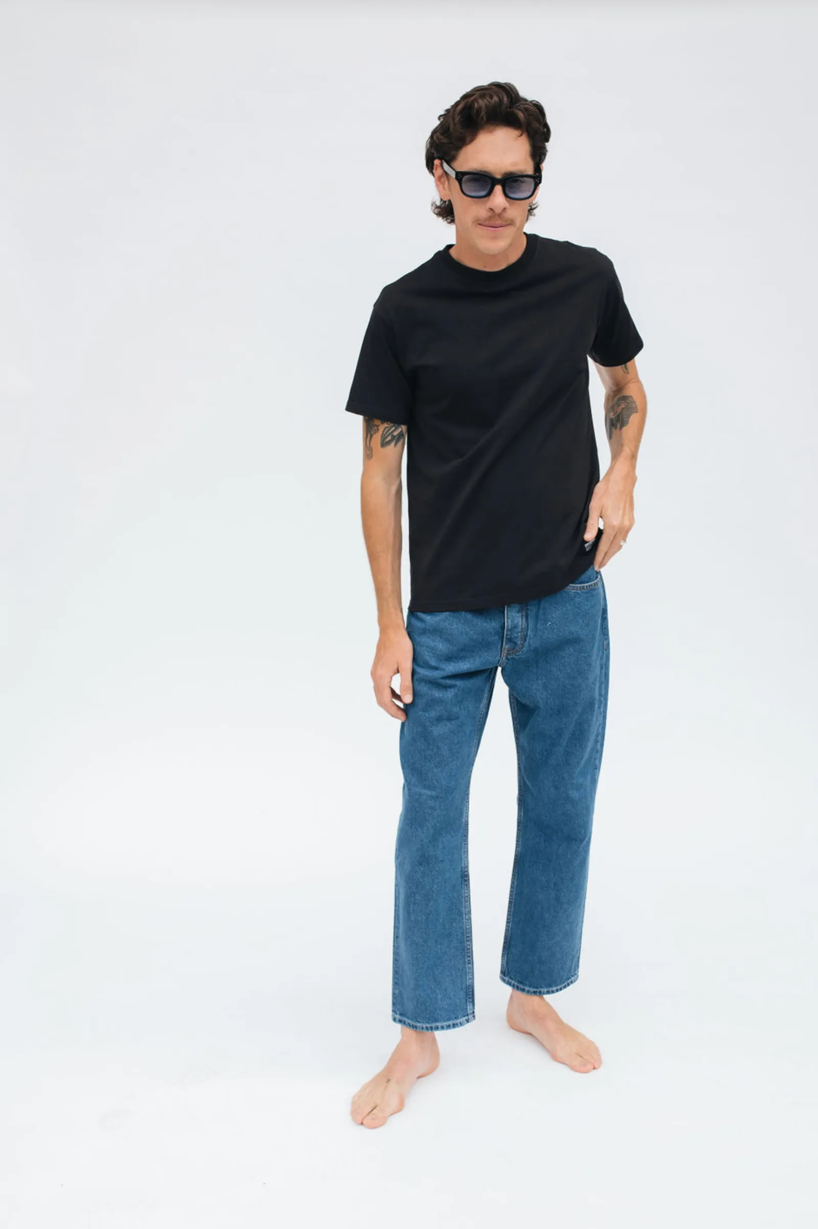 Dash Straight Jeans - Pebble Mid Retro