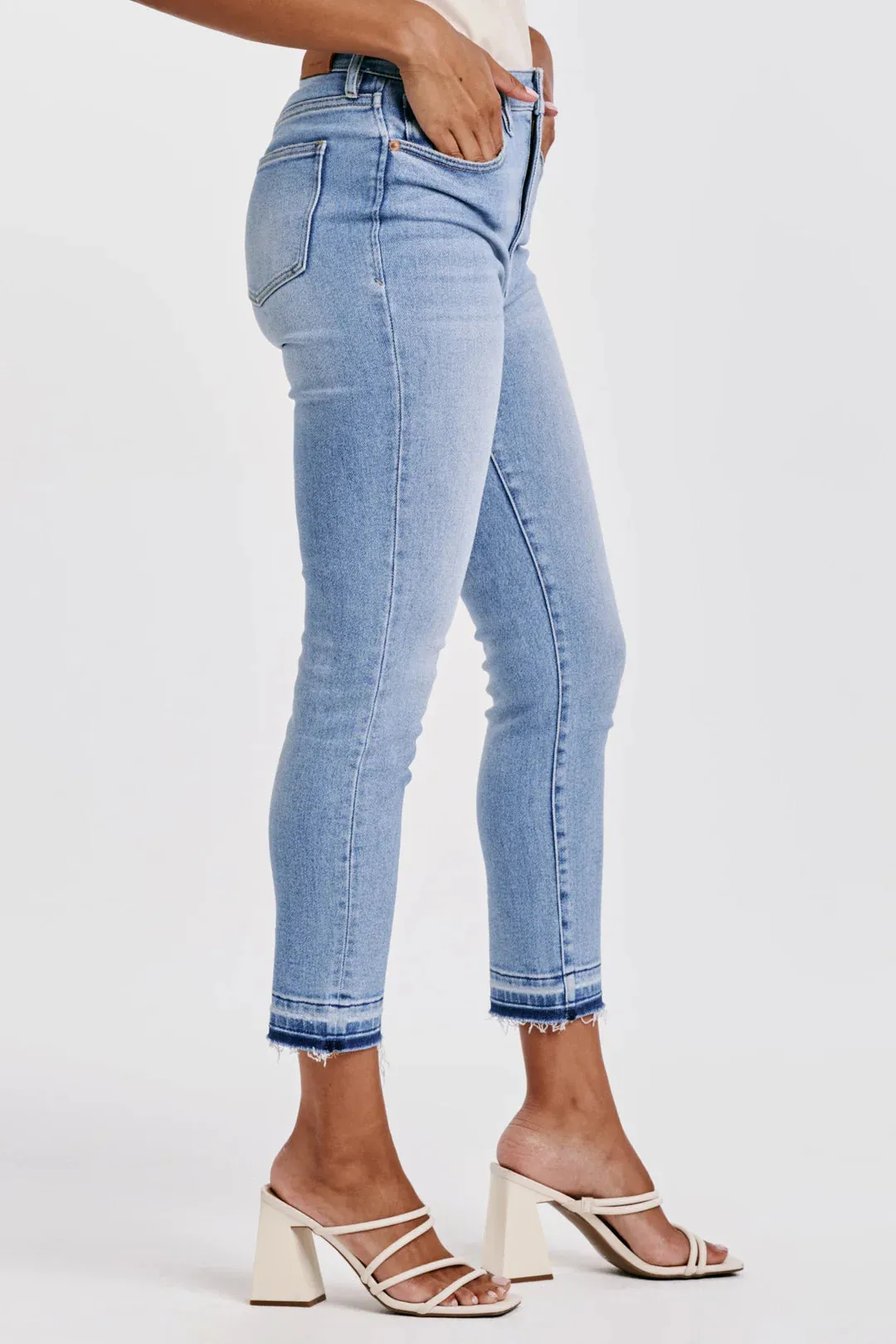 Dear John Stella Super High Rise Cropped Slim Straight Jean in East Bay