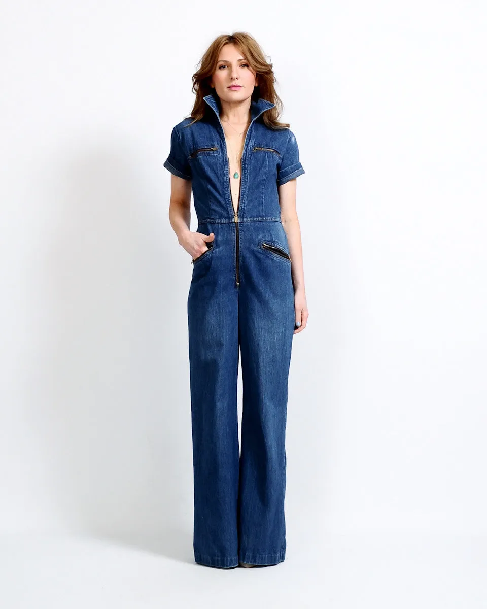 Denim Bell Bottom Jumpsuit