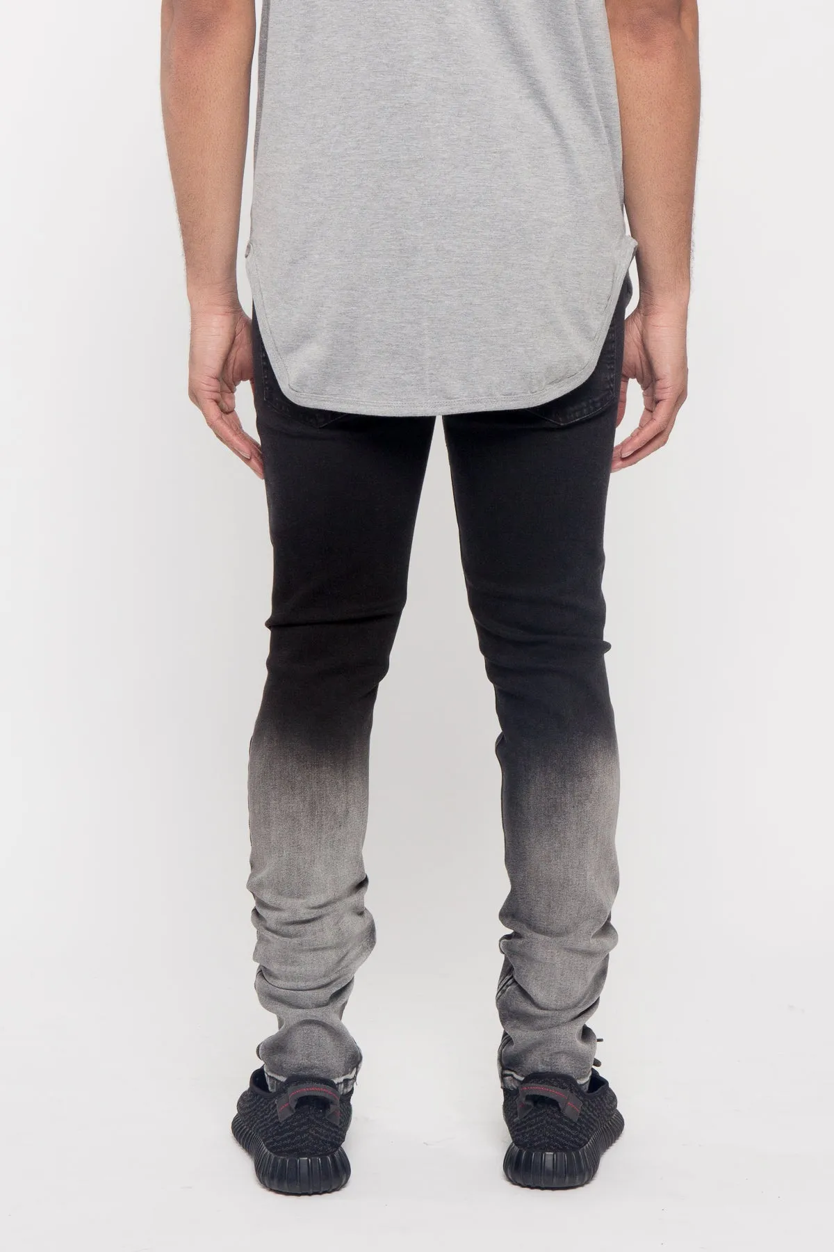 Distressed Dip Dyed Denim Jeans