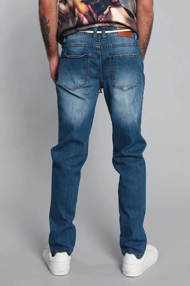 Distressed Fade Denim Jeans