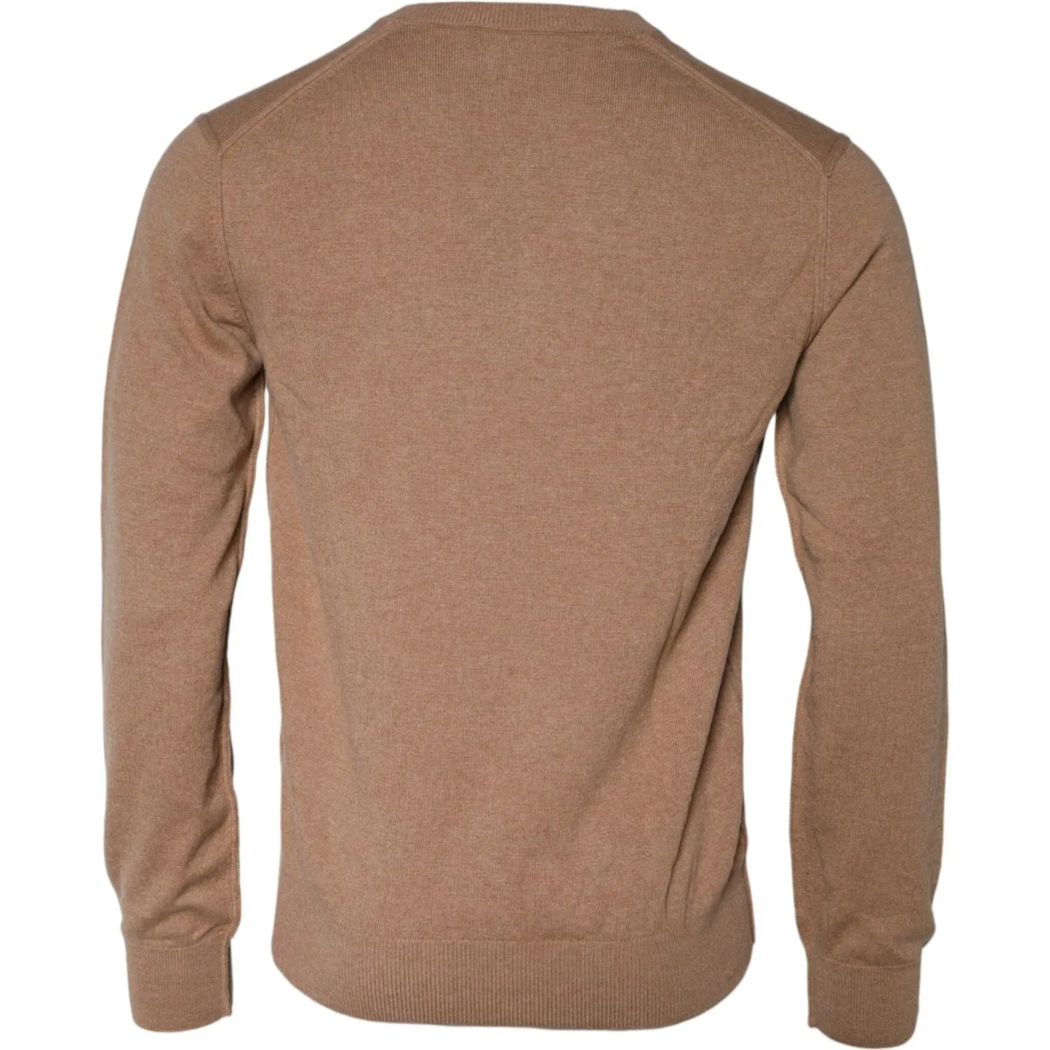 Dolce & Gabbana Brown Cashmere Knit V-neck Pullover Sweater