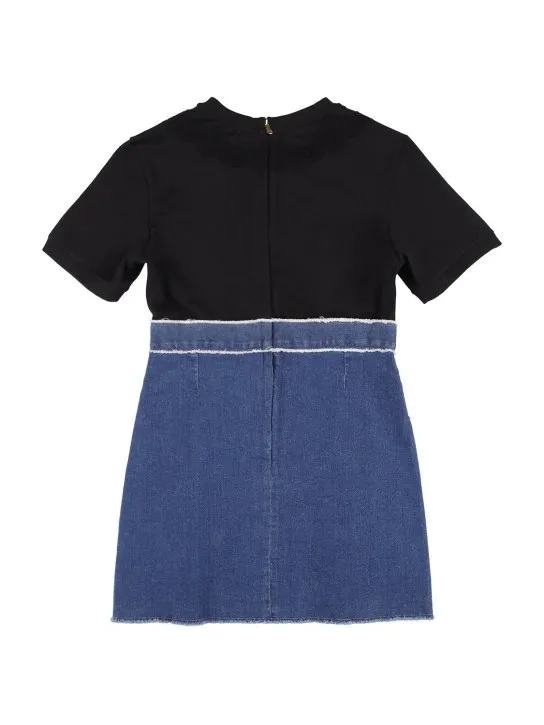 Dolce&amp;Gabbana   Cotton jersey &amp; denim dress 