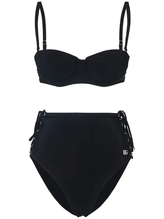 Dolce&amp;Gabbana   Jersey bikini set w/laces 