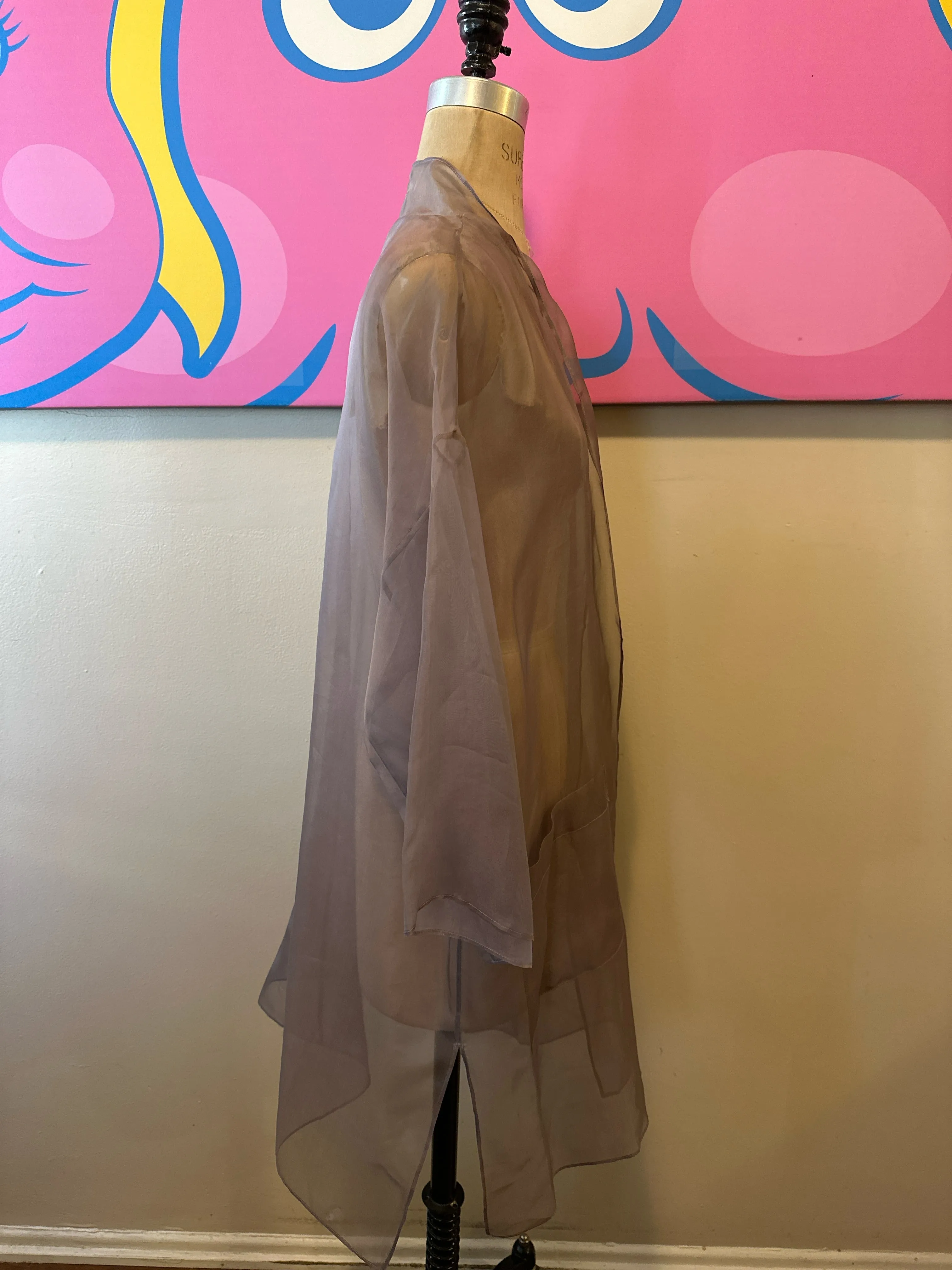 Eileen Fisher Size L Lavender Silk Kimono Jacket NWT