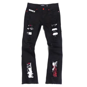 F1944 Cashay Tapestry Denim Jeans - Black