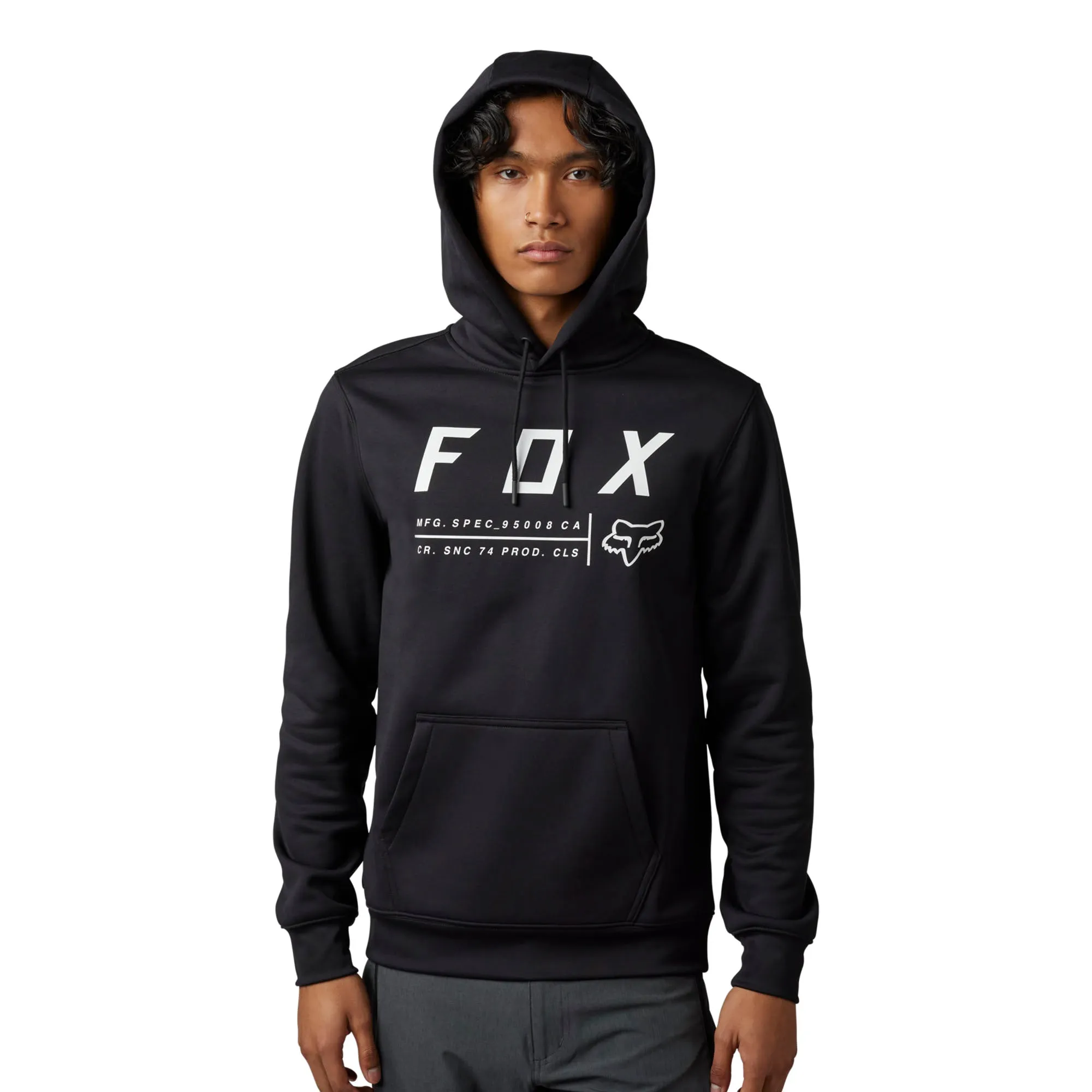 Fox Racing  Mens Non Stop Pullover Hoodie Sweatshirt Moisture Wicking Soft Black