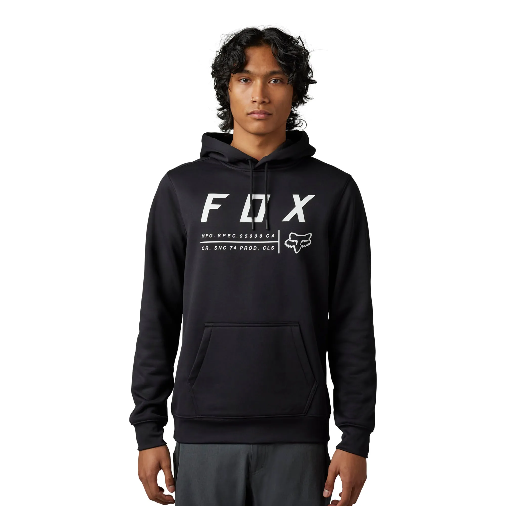 Fox Racing  Mens Non Stop Pullover Hoodie Sweatshirt Moisture Wicking Soft Black