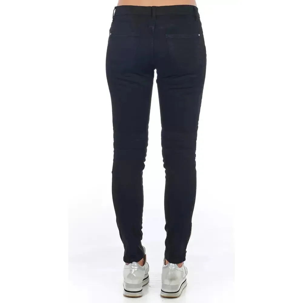 Frankie Morello Black Cotton Women's Jean