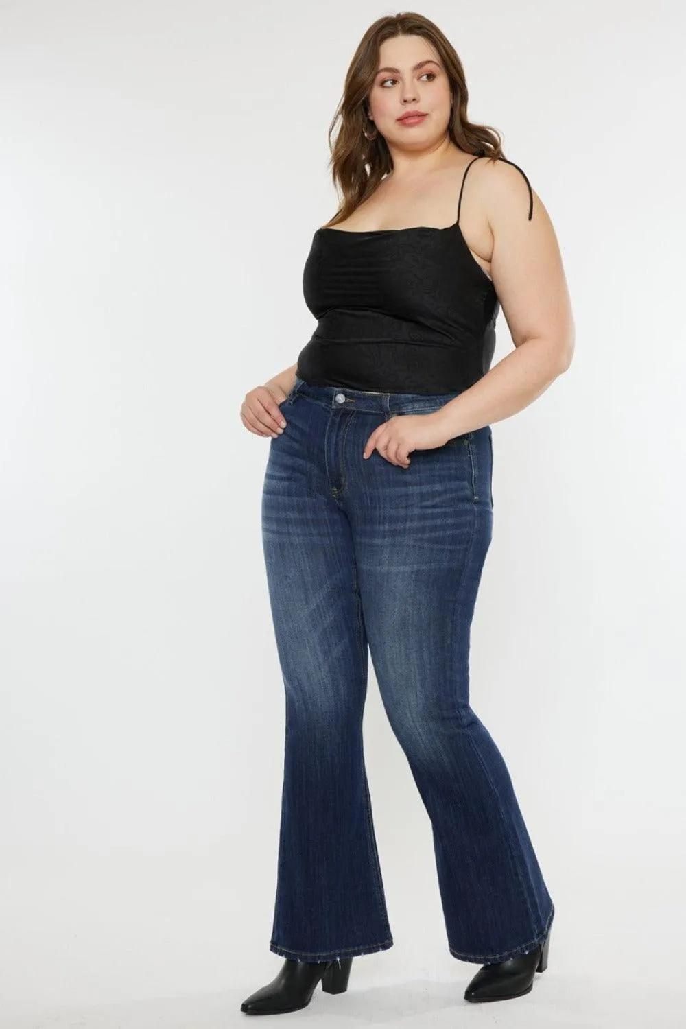 Full Size Mid Rise Slim Flare Jeans