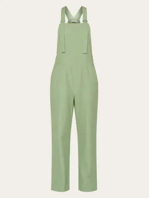 GALE straight slub yarn jumpsuit - GOTS/Vegan - Shale Green