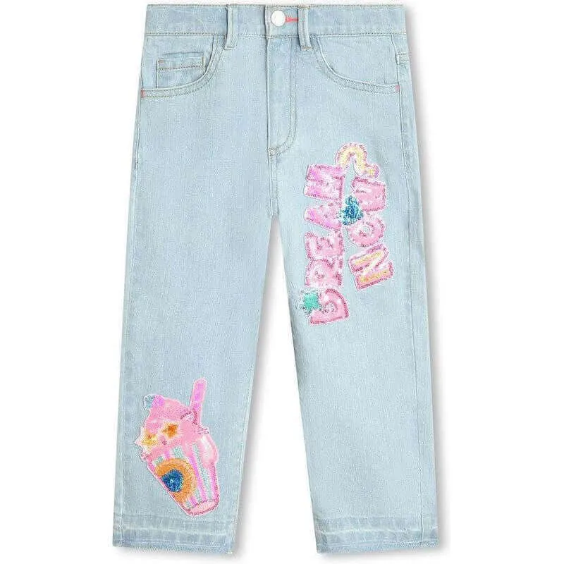 Girls Denim Sequin Jeans