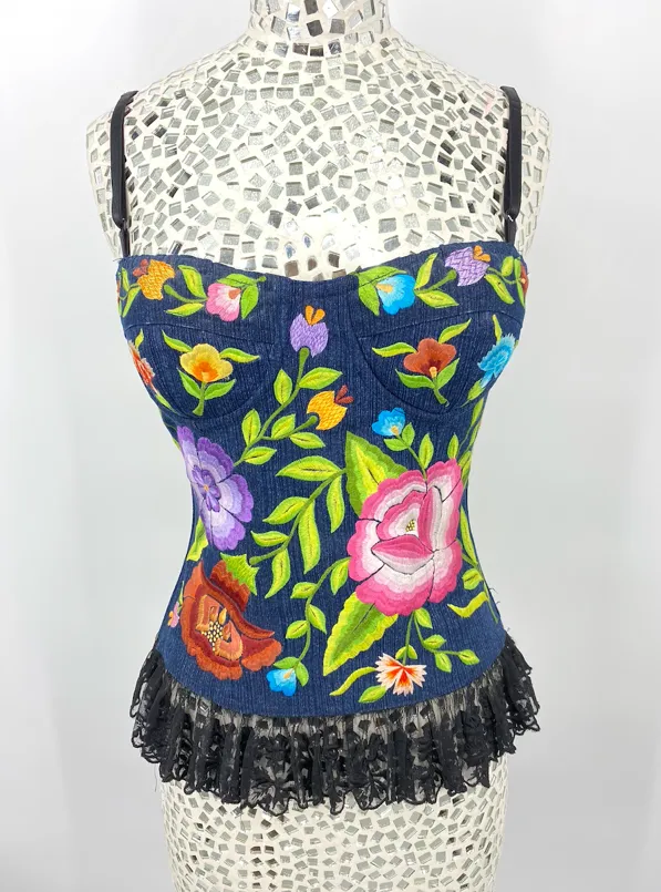 Handwoven Floral Bustier