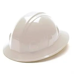 Hard Hat, Full Brim, Ratchet Adjustment, White