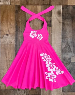 Hawaiian Luau Tropical Twirl Dress