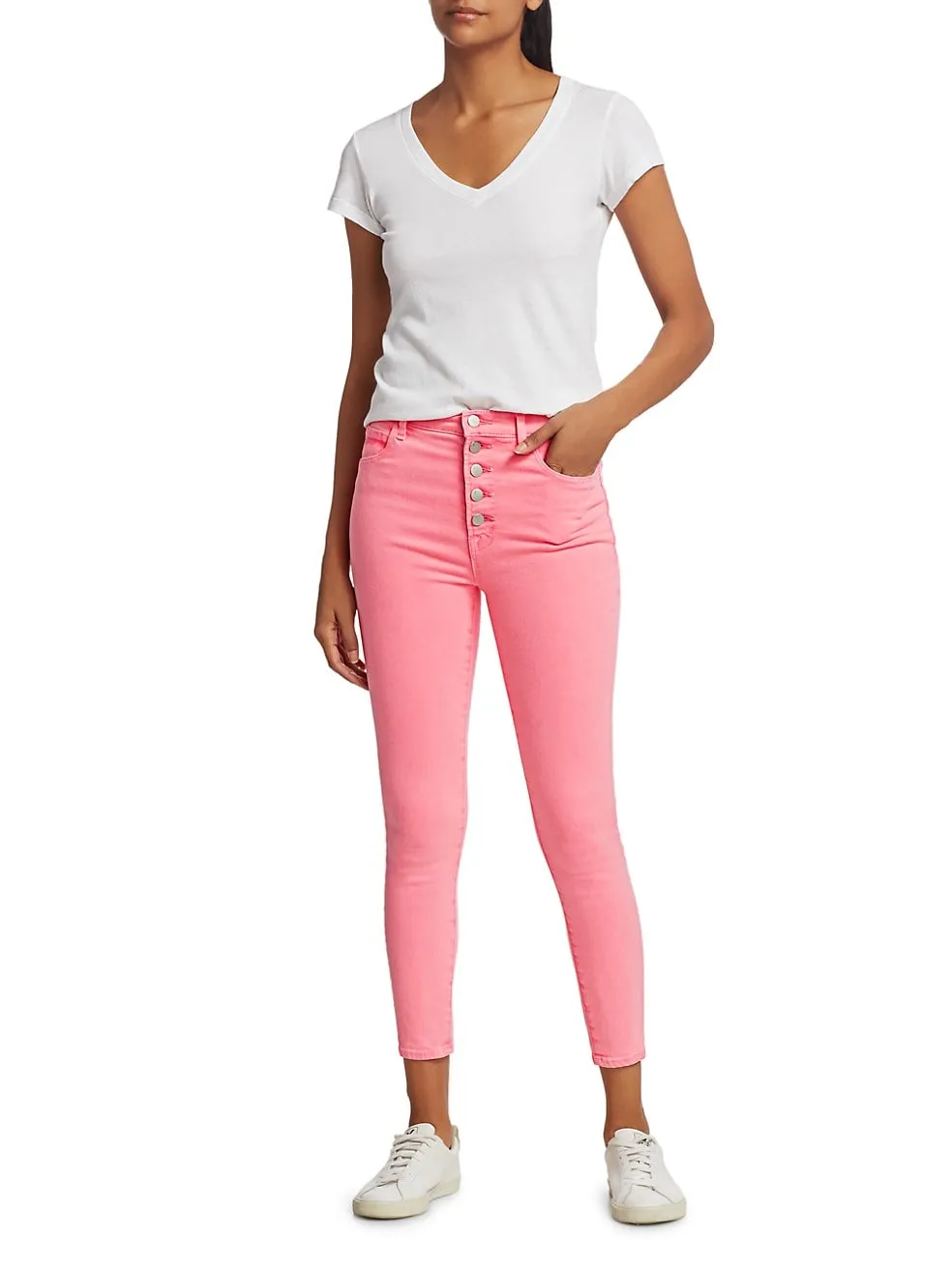 J Brand  Pink Lillie High-Rise Crop Skinny Jeans size 32