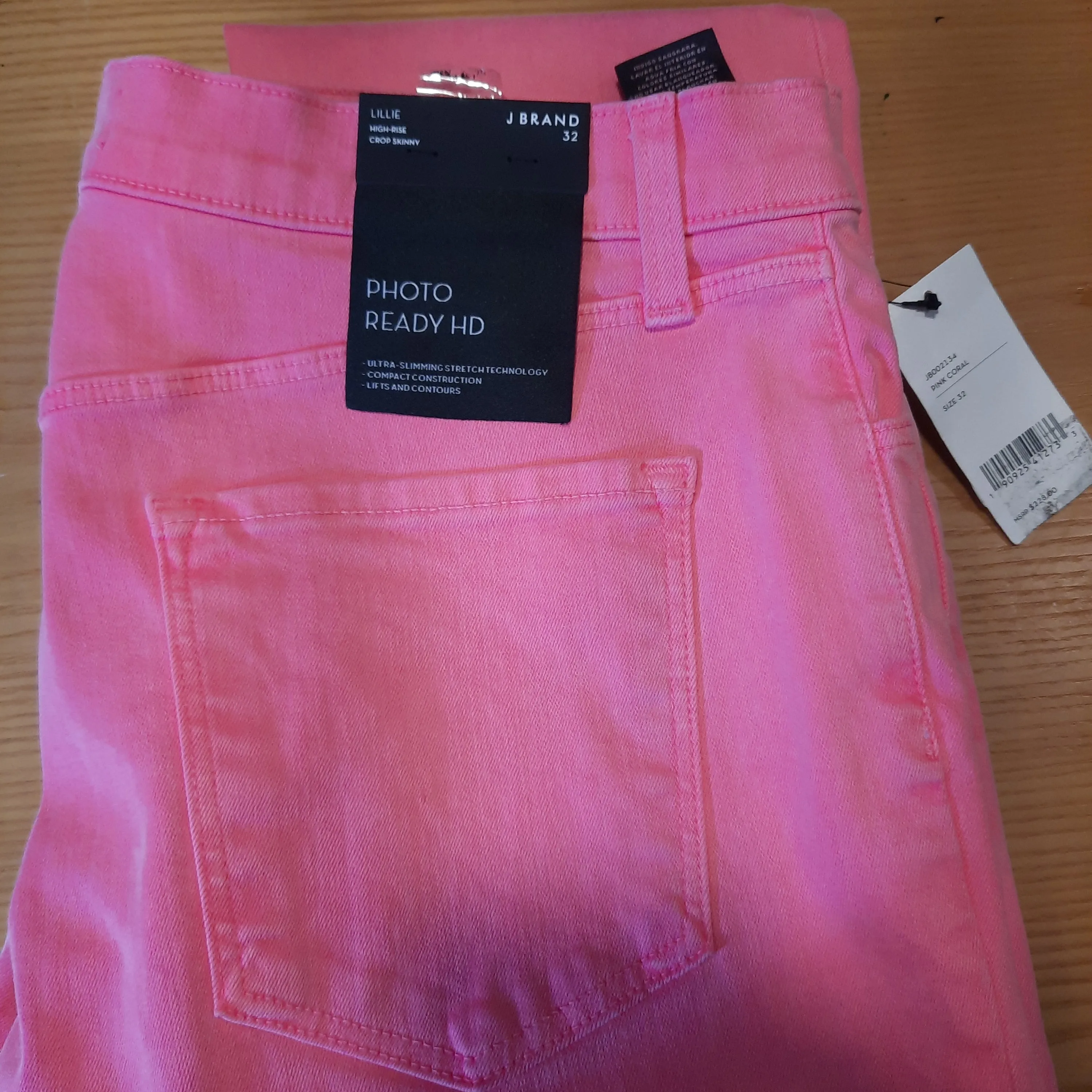 J Brand  Pink Lillie High-Rise Crop Skinny Jeans size 32