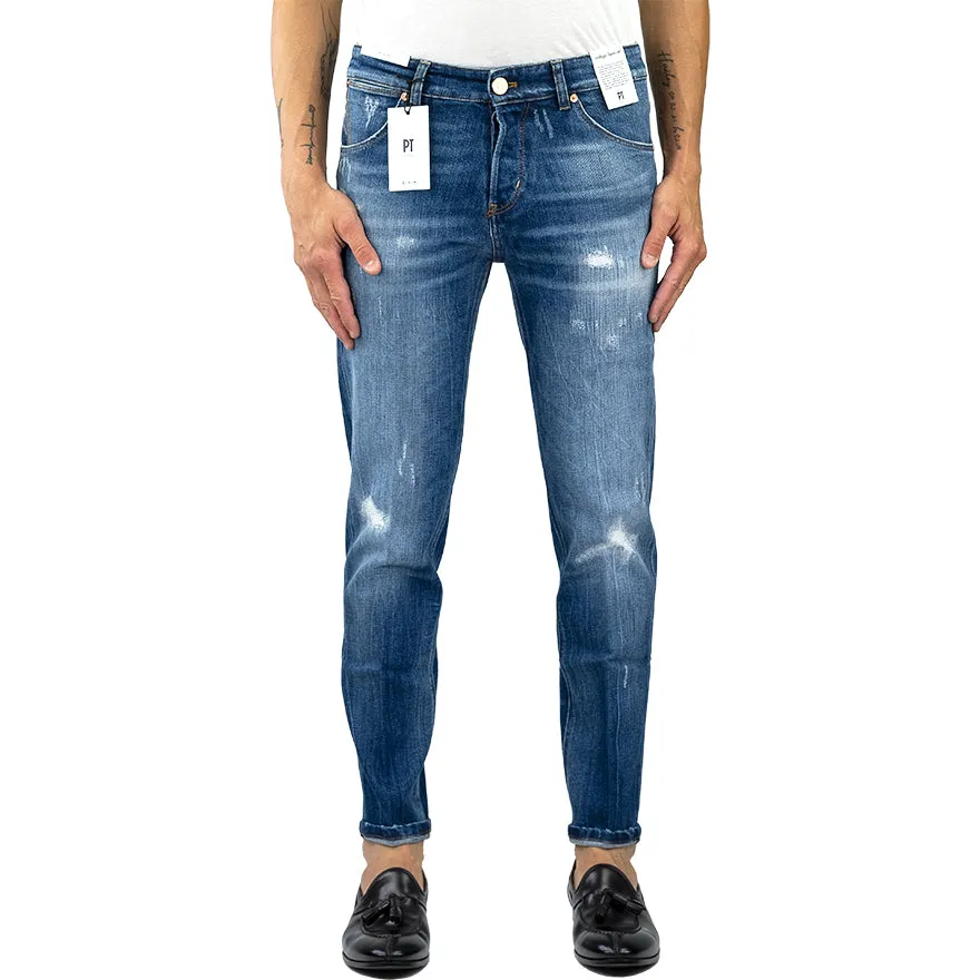 Jeans PT Torino Denim Reggae con Abrasioni Lavaggio Medio