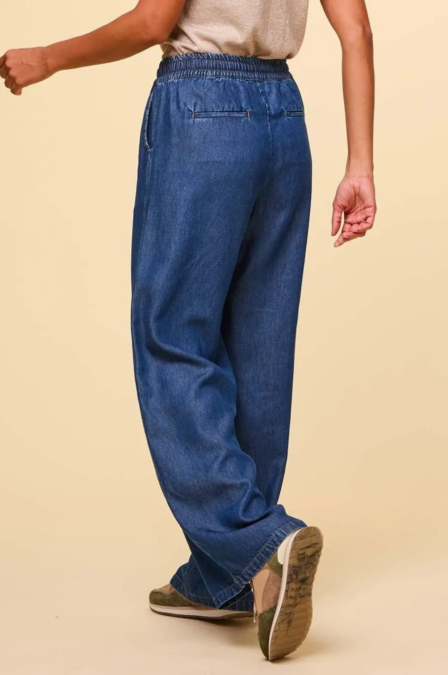 Juliana Drawstring Trouser | Chambray Blue