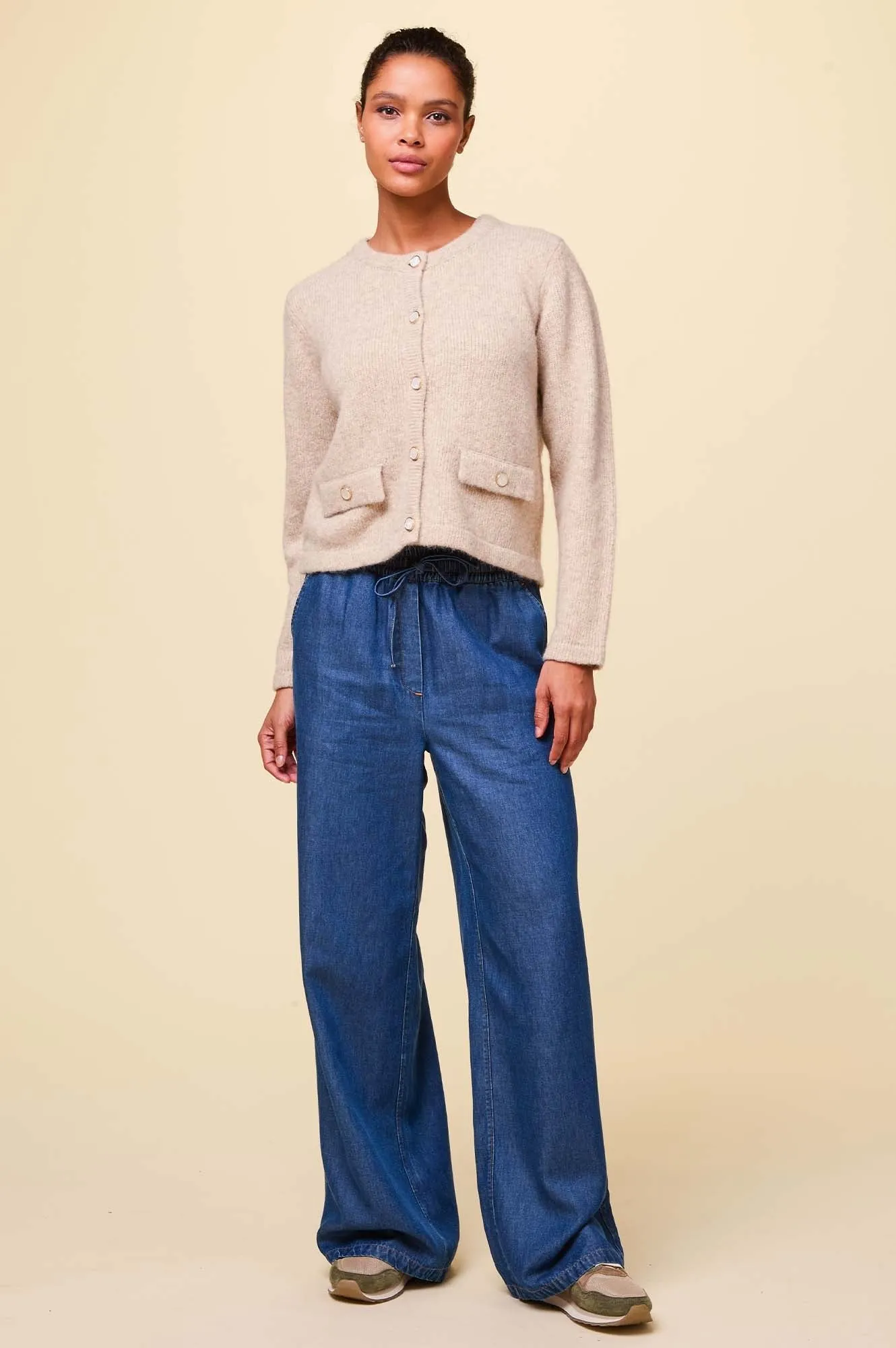 Juliana Drawstring Trouser | Chambray Blue