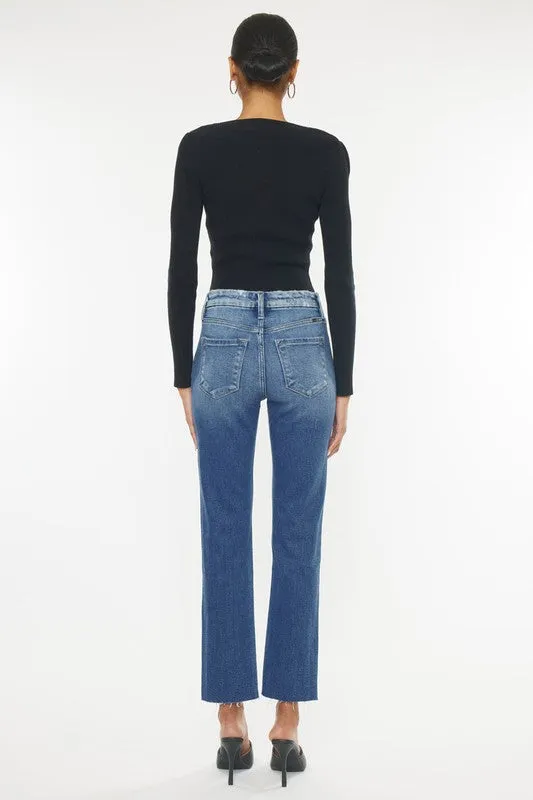 Kan Can High Rise Slim Straight Jeans