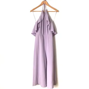 Karlie Purple Ruffle Cropped Wide Leg Jumpsuit- Size ~S