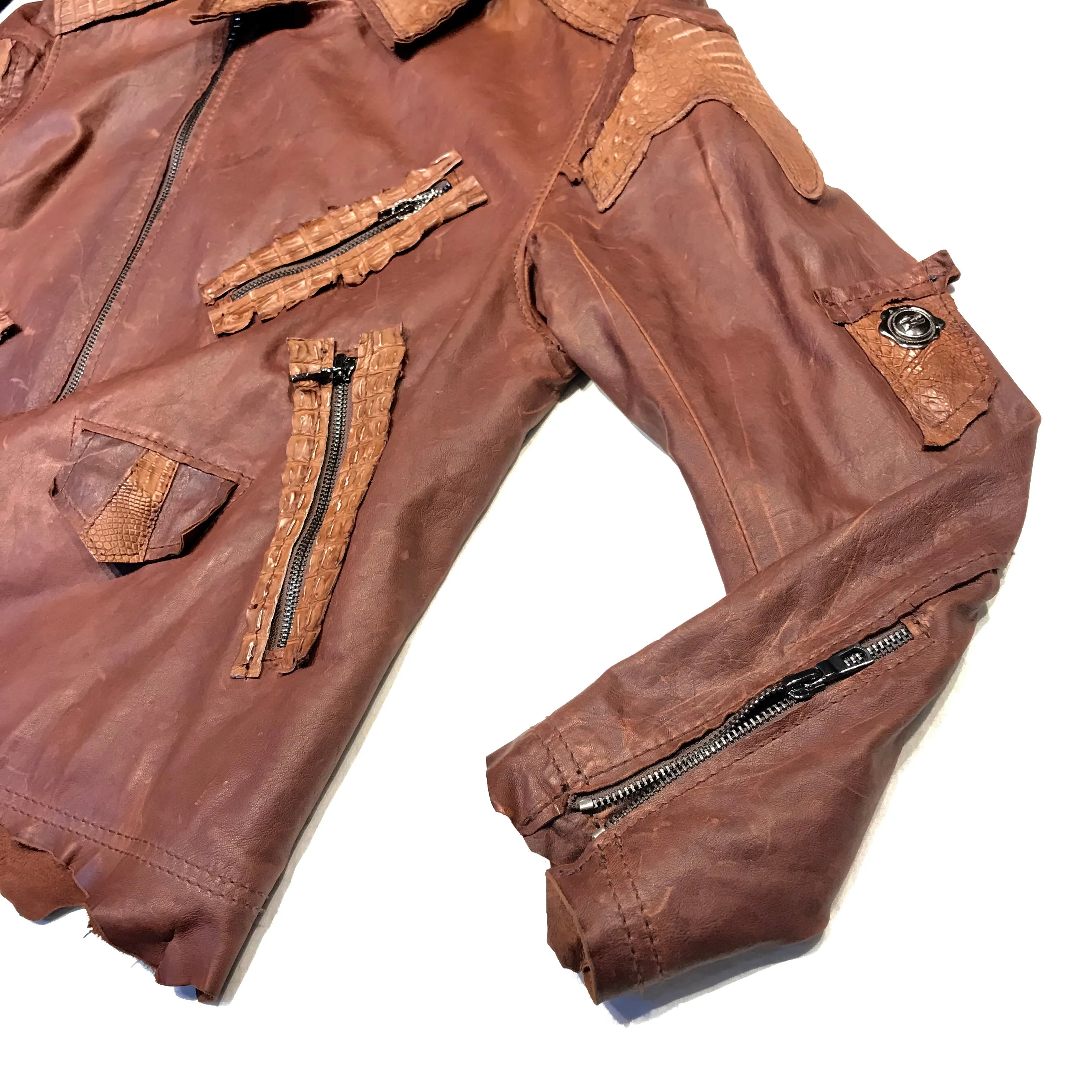 Kashani Raw Alligator Custom Biker Jacket