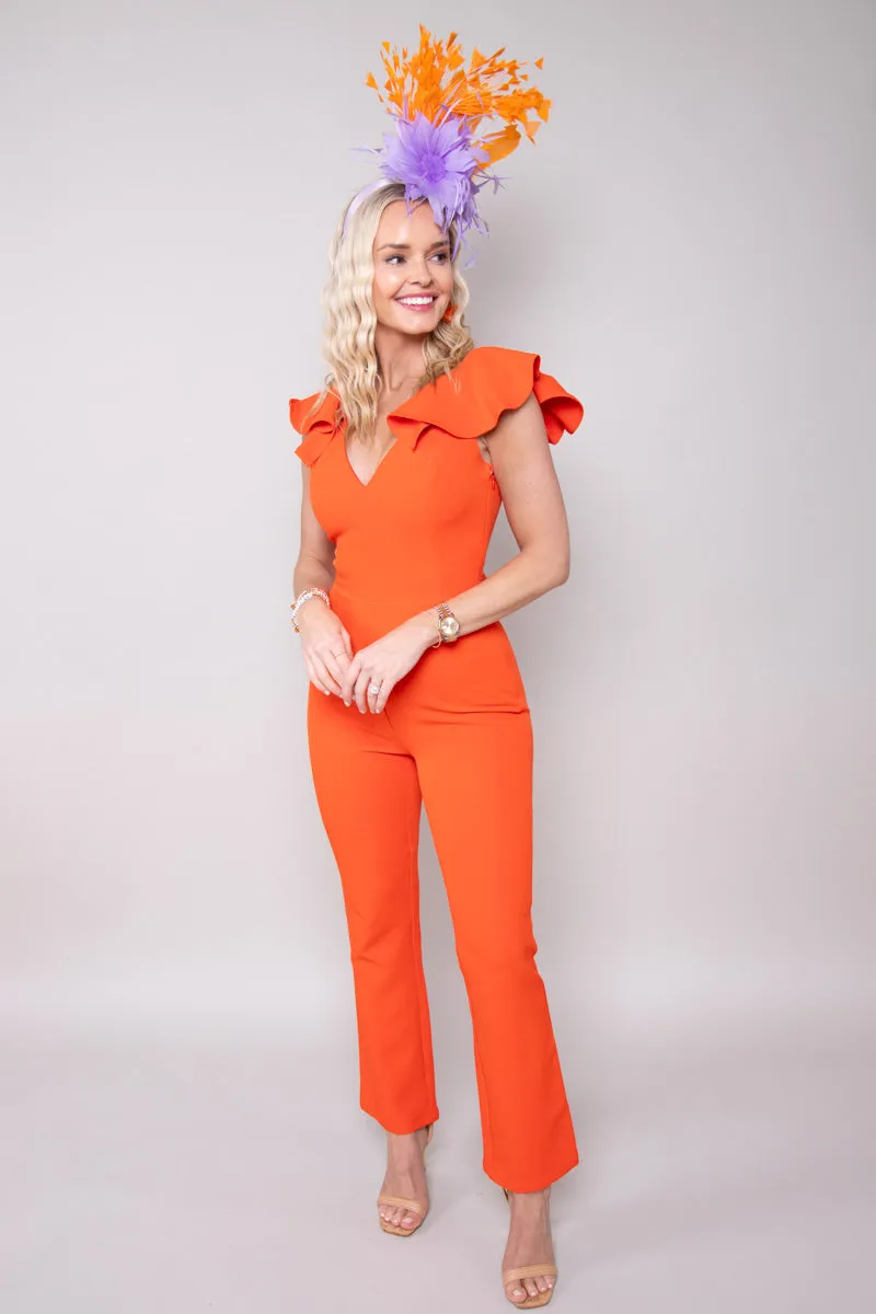 Kassi Ruffled Crepe Jumpsuit (XS)