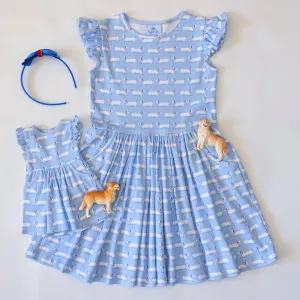 Kate Girls Dress - Patriotic Pups