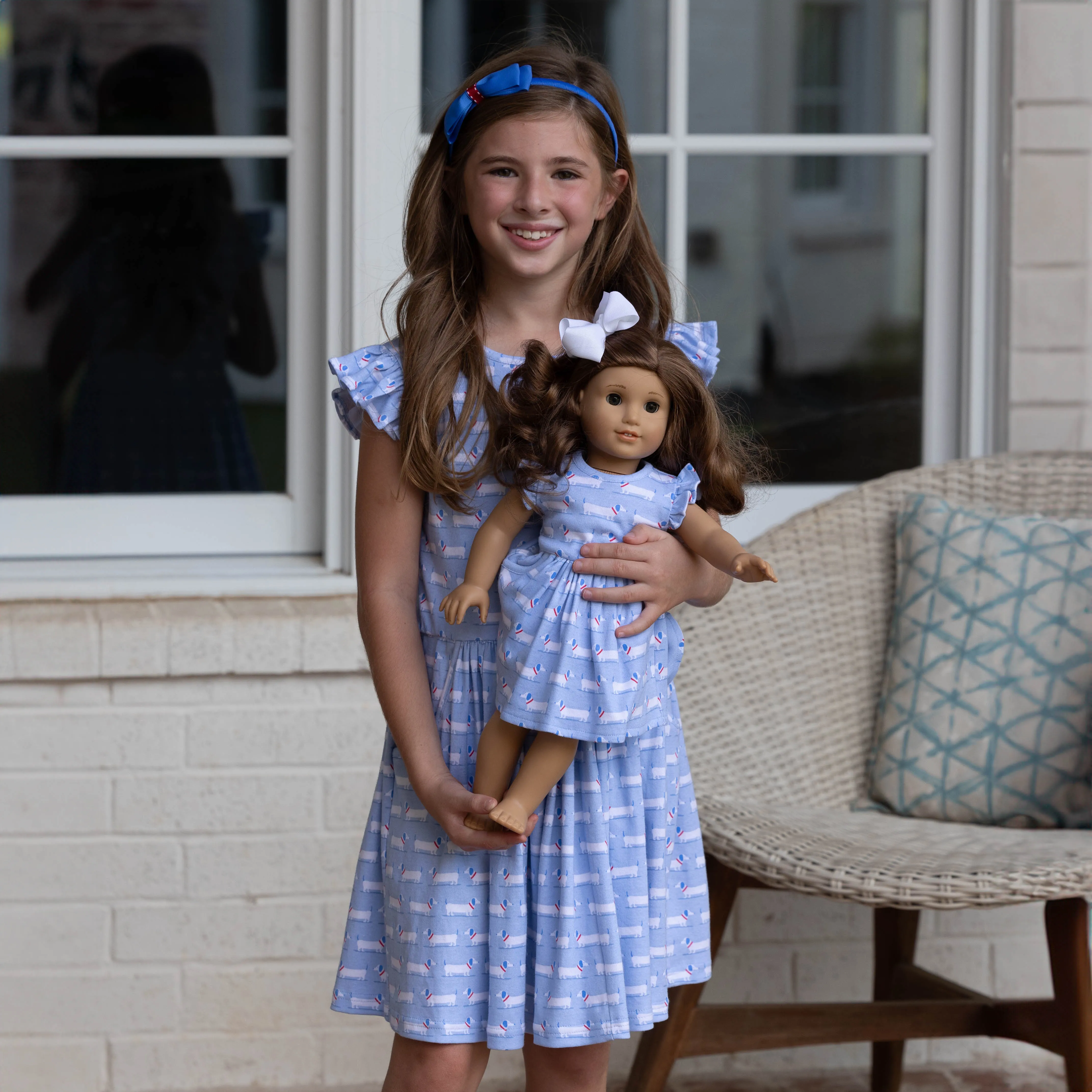 Kate Girls Dress - Patriotic Pups