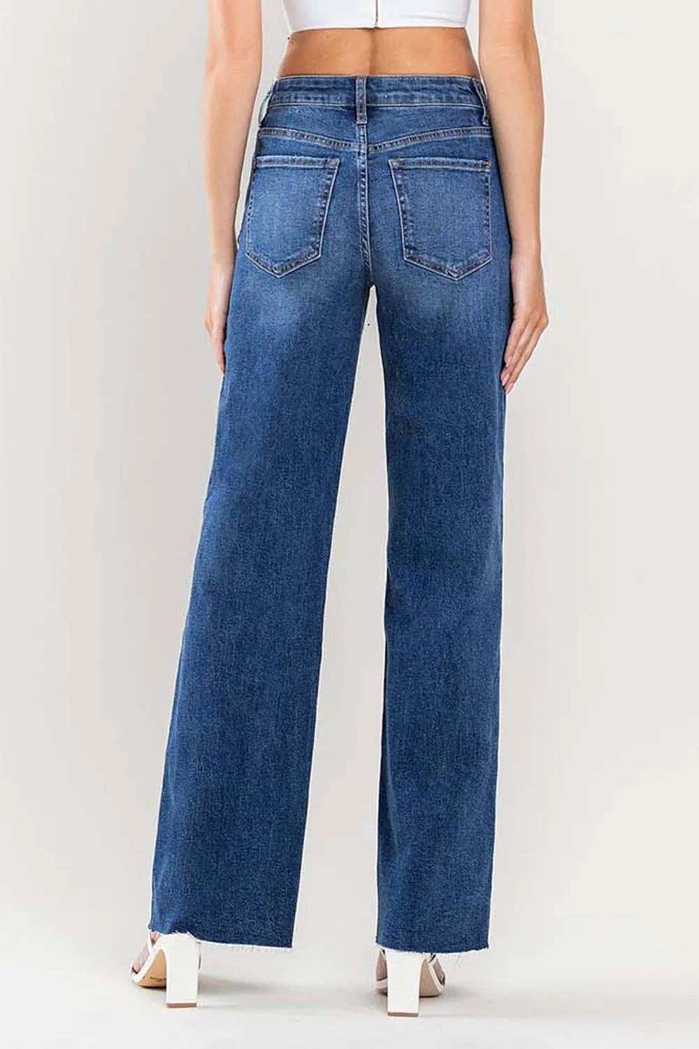 Kate High Rise Wide Leg Raw Hem Denim