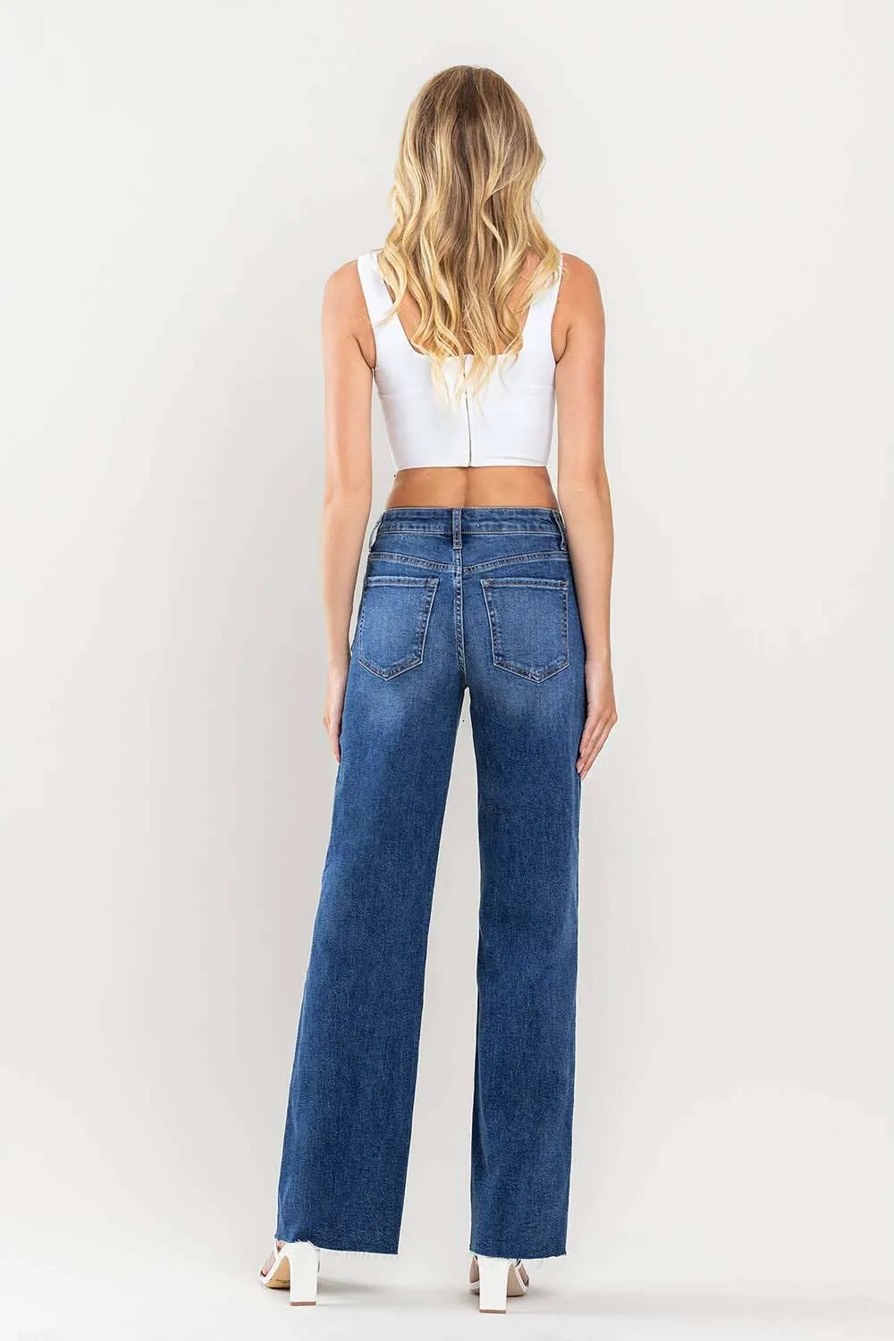 Kate High Rise Wide Leg Raw Hem Denim