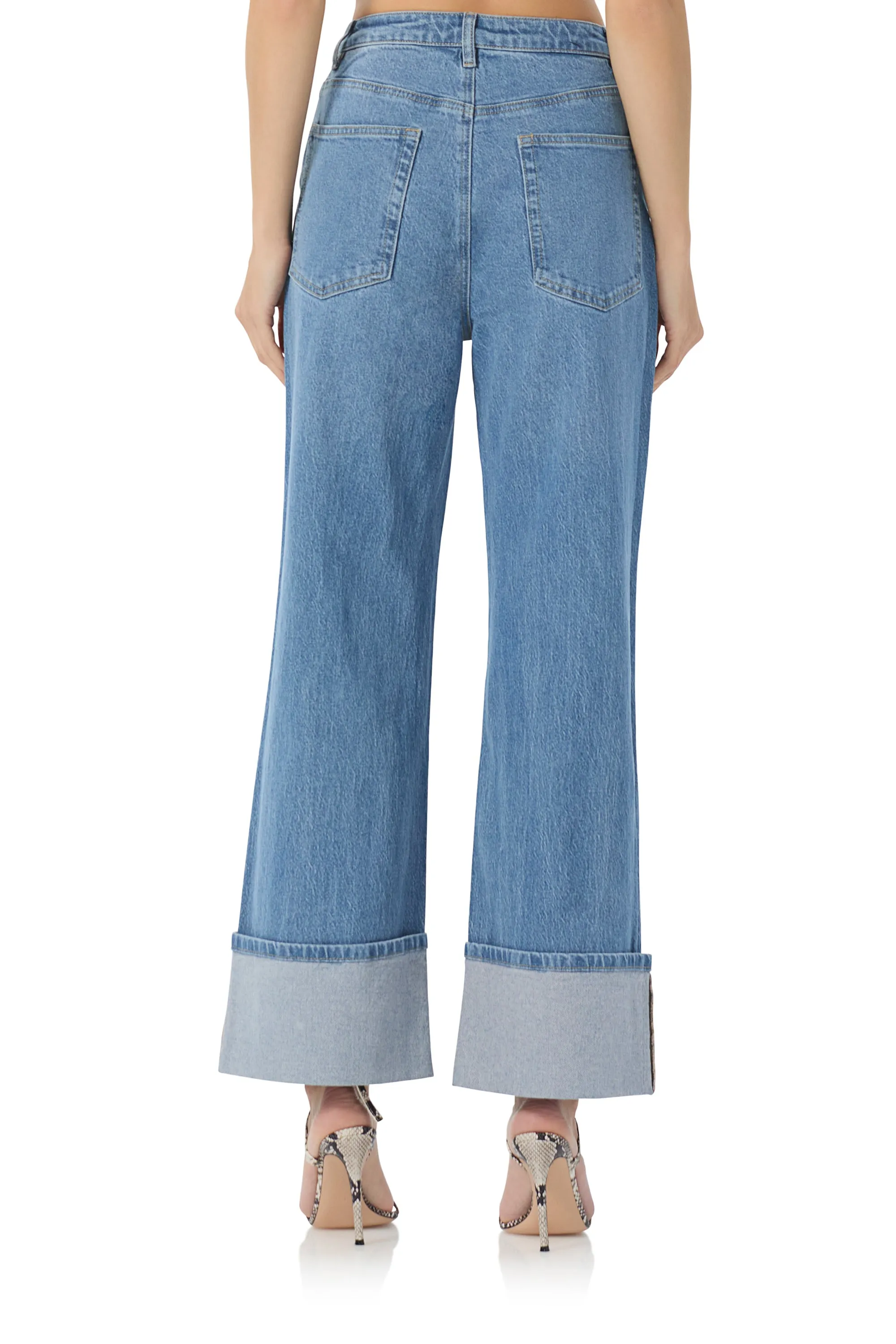 Kendall Wide Cuff Pant - South Pacific Wash