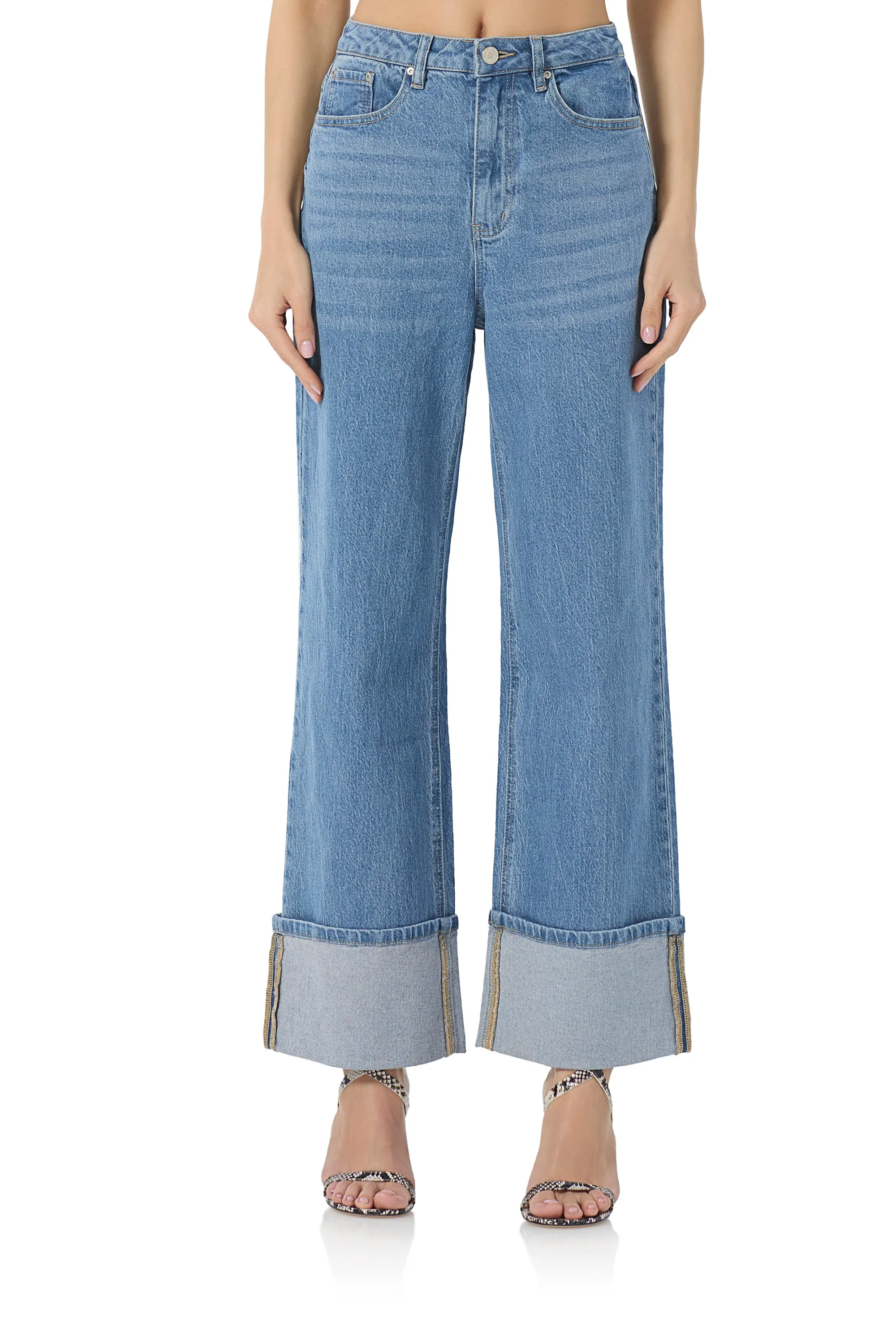 Kendall Wide Cuff Pant - South Pacific Wash