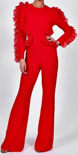 'Kiah' Jumpsuit in Red