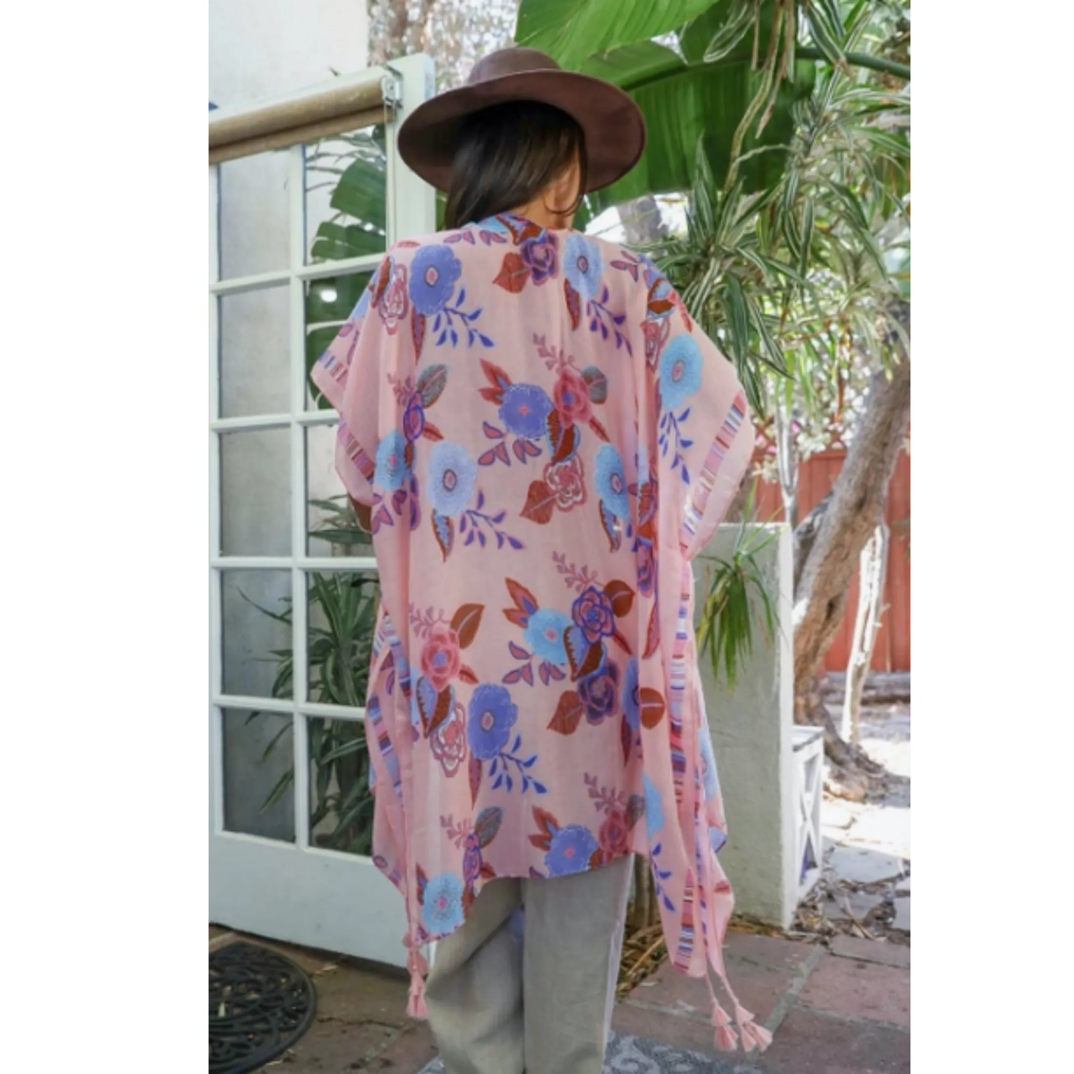 Kimono Wallflower Bloom  with Tassels