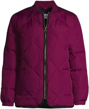 Lands' End Ladies' Quilted Thermo Plume Bomber Insulated Jacket Rubellite