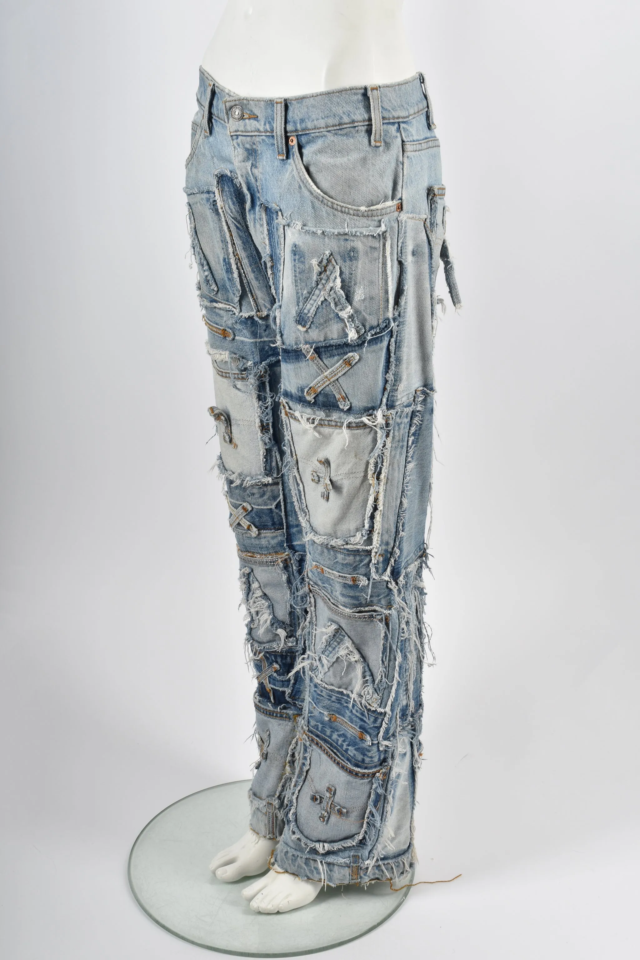 LEVIS STRAUSS 1980s customised denim patchwork jeans