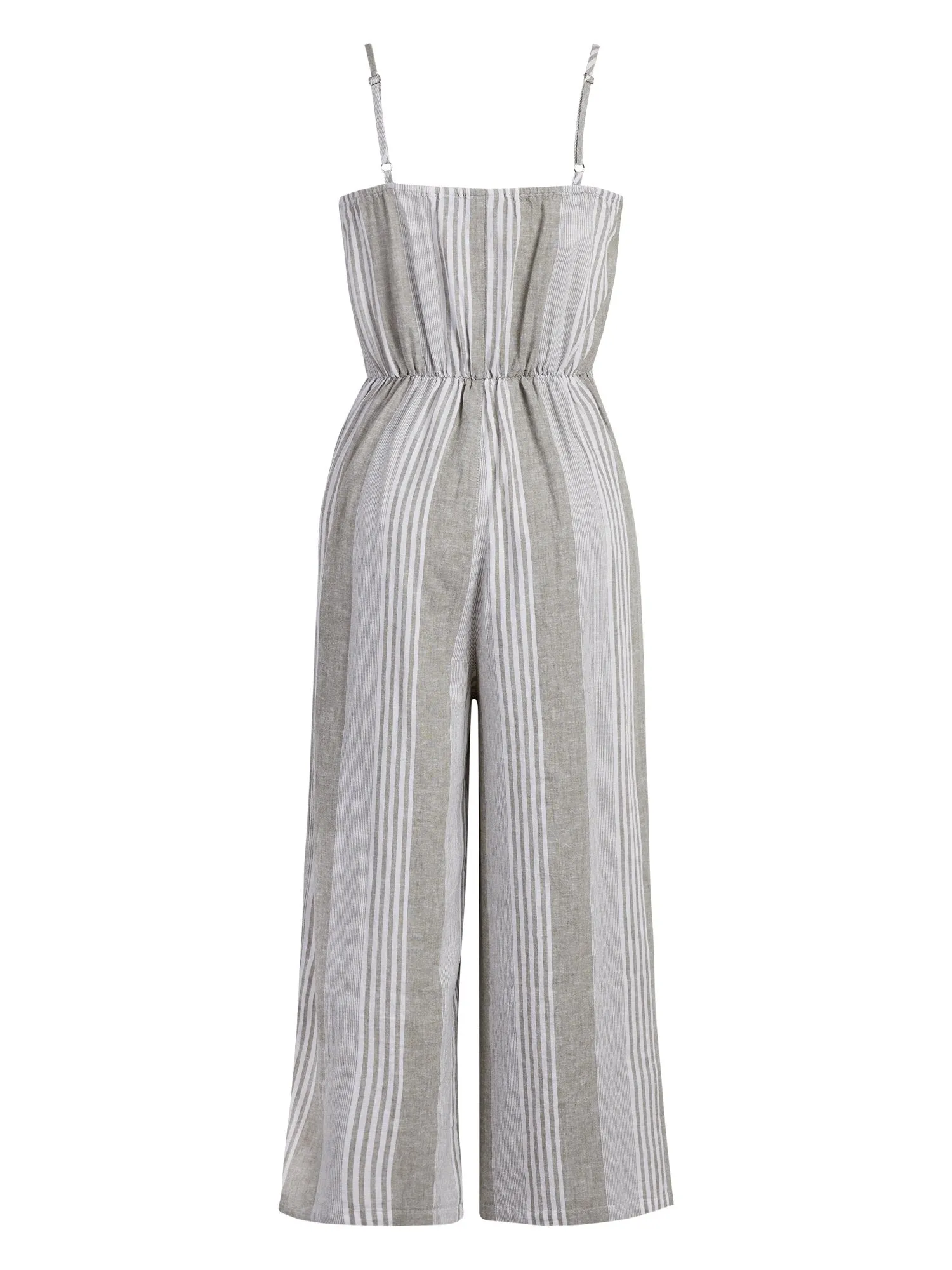 Linen-Blend Bow-Front Wide-Leg Jumpsuit