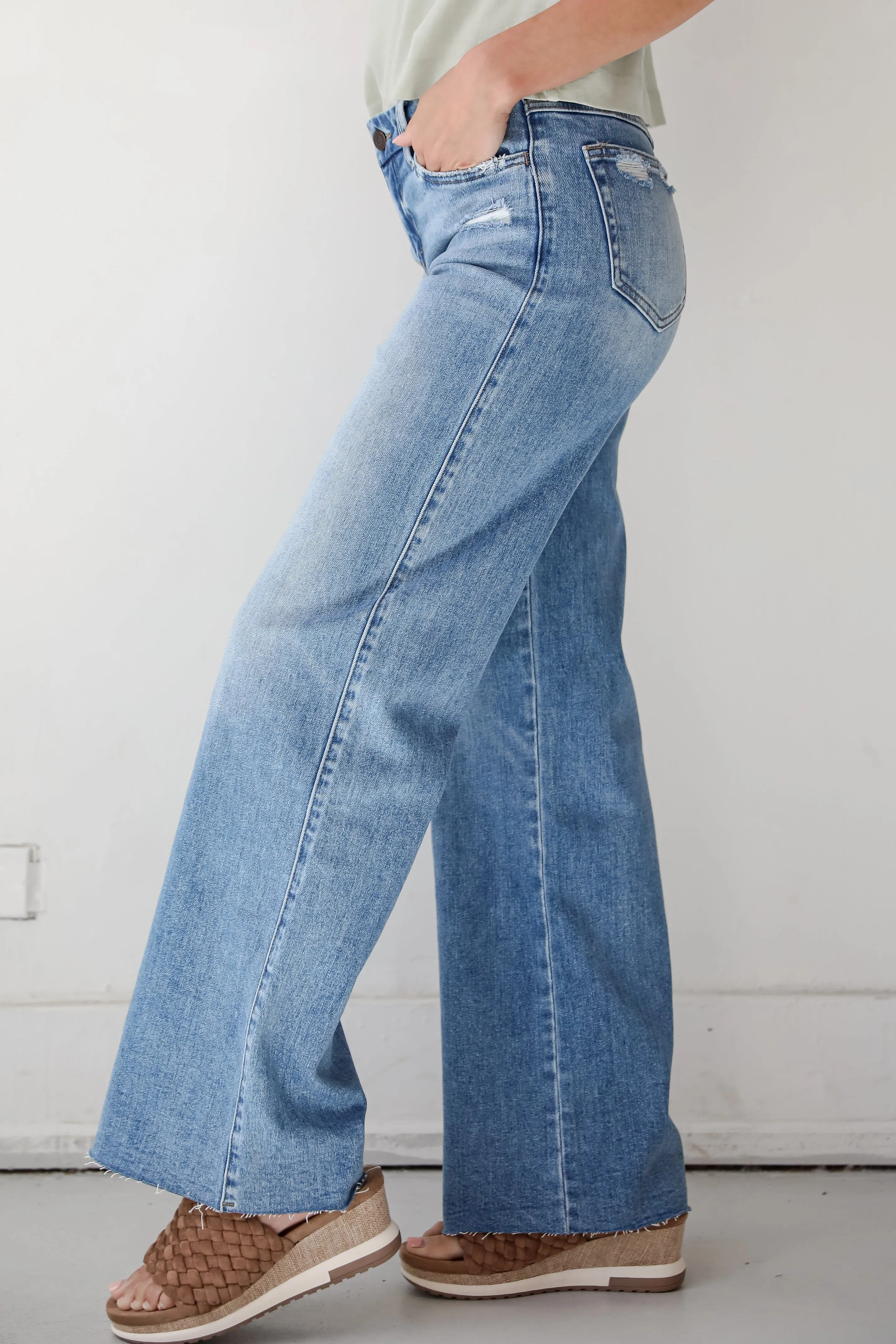 Lizzie Medium Wash Wide Leg Jeans